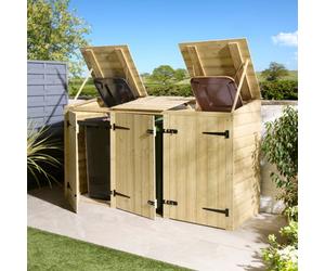 Rowlinson Premier Shiplap Triple Bin Store