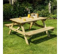 Rowlinson Picnic Table 700 x 1200 x 1500mm, Natural Timber