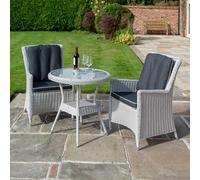 Rowlinson Prestbury Bistro Set, Charcoal Grey Rattan Effect Weave
