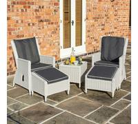 Rowlinson Rattan Effect Lounger Set - Two Colours - Putty Grey
