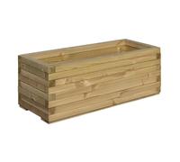 Rowlinson Rectangular Patio Planter 370 x 945 x 400mm - Natural Timber