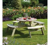 Rowlinson Round 8 Seater Picnic Table, none