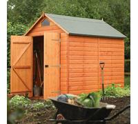 Rowlinson 6 Ft. W x 8 Ft. D Shiplap Apex Wooden Shed brown