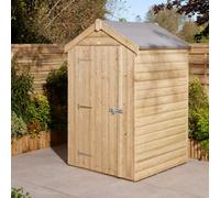 Rowlinson 4ft x 4ft Shiplap Apex Single-Door Shed - Brown, Brown