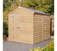 Rowlinson 8x6 Shiplap Apex Shed Single Door, Brown