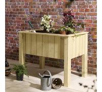 Rowlinson Signature Heritage Raised Deep Root Rectangular Planter, Brown