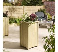Rowlinson Signature Heritage Tall Square Planter, Brown