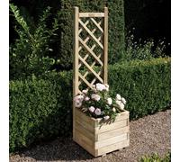 Rowlinson Square Garden Planter 1400 x 400 x 400mm Natural Timber Lattice