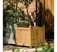 Square Garden Planter - 500 x 500 x 500mm - Natural Timber - Rowlinson