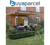Rowlinson St.Tropez Retractable Garden Canopy Sun Shade Pergola Taupe 3.3m x 3m