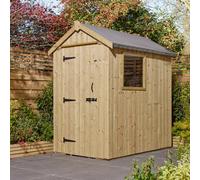 Rowlinson Tongue & Groove 6X4 Ft Apex Wooden Pressure Treated Shed With Floor