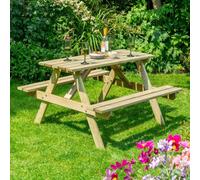 Rowlinson Traditional Softwood 4 Seat Picnic Table 1.2M