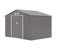Rowlinson Trentvale 10X8 Metal Apex Shed - Light Grey, Grey