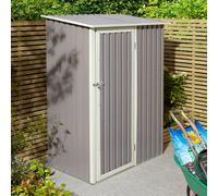 Rowlinson Trentvale 5X3 Metal Pent Shed - Light Grey, Grey
