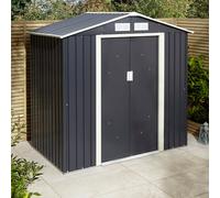 Rowlinson Trentvale 6X4 Ft Apex Dark Grey Metal 2 Door Shed
