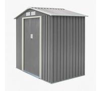 Rowlinson Trentvale 6X4 Ft Apex Light Grey Metal 2 Door Shed