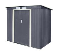 Rowlinson Trentvale 6X4 Ft Pent Dark Grey Metal 2 Door Shed
