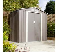 Rowlinson Trentvale Metal Pent Shed 6ft x 4ft, Light Grey
