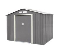 Rowlinson Trentvale 8X6 Metal Apex Shed - Light Grey, Grey