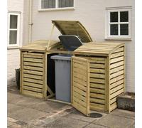 Rowlinson Triple Bin Store Timber