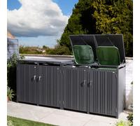 Rowlinson Wimbledon Quadruple Metal Bin Store - Anthracite