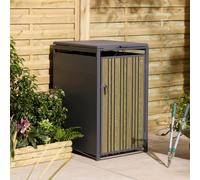 Rowlinson Wimbledon Single Metal Bin Store - Oak