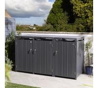 Rowlinson Wimbledon Triple Bin Store - Anthracite, Grey