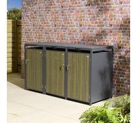 Rowlinson Wimbledon Triple Bin Store - Oak