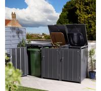 Rowlinson Wimbledon Triple Metal Bin Store - Anthracite