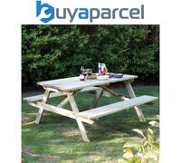 Rowlinson Wooden 5ft Picnic Table Bench 4 Seater Garden Patio Pub