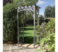 Rowlinson Wrenbury Square Top Metal Garden Arch, Grey