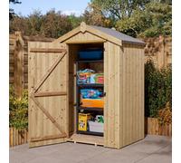 Rowlinsons 4' x 3' Signature Heritage T&G Windowless Single Door Apex Shed in Brown Rowlinsons Brown