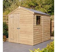 Rowlinsons 8 x 6 Feet Single Door Shiplap Apex Shed with Window - Wood in Light Tan Rowlinsons Light Tan