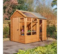 Rowlinsons 8 x 6 Growhouse with Store - Timber - L248 x W197.5 x H246.5 cm in Brown Rowlinsons Brown