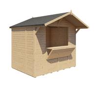 Rowlinsons 8x6 T&G Market Stall - Timber - L252xW259xH245 cm - Untreated Natural in Brown Rowlinsons Brown
