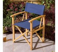 Rowlinsons Ascot Folding Directors Chair - Timber - L52.5 x W53.5 x H87 cm in Blue Rowlinsons Blue