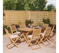 Rowlinsons Ashdown Eight Seater Oval Wooden Dining Set in Brown Rowlinsons Brown