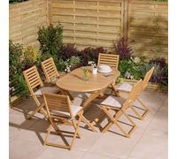 Rowlinsons Ashdown Six Seater Oval Wooden Dining Set in Brown Rowlinsons Brown