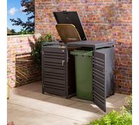 Rowlinsons Chelsea Double Bin Store with Assembly - Steel - L81xW132.5xH116.5 cm in Dark Grey Rowlinsons Dark Grey