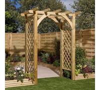 Rowlinsons Cheltenham Arch - Timber - L129.5 x W179 x H225 cm - Natural Finish in Brown Rowlinsons Brown