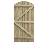 Rowlinsons Featheredge Arch Top Gate - Wood - L4.5 x W90 x H180 cm - Sawn Finish in Natural Rowlinsons Natural