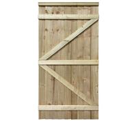 Rowlinsons Featheredge Square Top Gate, Wood, L4.5 x W90 x H181.5cm, Sawn Finish in Brown Rowlinsons Brown