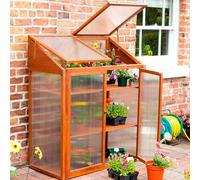Rowlinsons Hardwood Mini Greenhouse - L63 x W120 x H144 cm in Brown Rowlinsons Brown