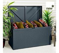 Rowlinsons Metal Deck Box (Anthracite) - Cushion Box - L69 x W132 x H66.5 cm in Black Rowlinsons Black