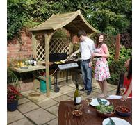 Rowlinsons Party Arbour with Assembly - Softwood - L129 x W181 x H240 cm in Brown Rowlinsons Brown