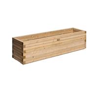 Rowlinsons Premier Patio Trough Planter 1.5m - Timber - L40 x W150 x H37 cm in Light Brown Rowlinsons Light Brown