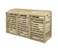 Rowlinsons Single Wheelie Bin with Double Box Store, Wood, L82 x W230.5 x H130 cm in Brown Rowlinsons Brown