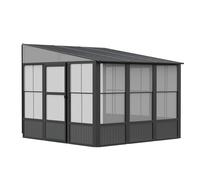 Rowlinsons Sojag Charleston Conservatory 3m x 3m with Assembly - Aluminum in Grey Rowlinsons Grey