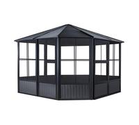 Rowlinsons Sojag Charleston Solarium 3.7m x 3.7m - L383.6 x W383.6 x H280.8 cm in Dark Brown Rowlinsons Dark Brown