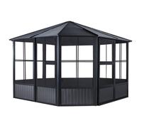 Rowlinsons Sojag Charleston Solarium 3.7m x 3.7m with Assembly in Grey Rowlinsons Grey